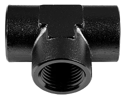 Trójnik żeński/żeński/żeński 3/8 NPT Czarny