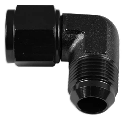 AN4 90' Nypel adapter żeńsko-męski JIC Czarny