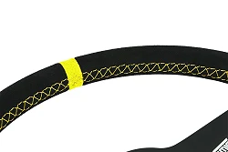 Kierownica sportowa FMIC.Pro Track zamszowa 350mm odsadzenie 33mm żółta