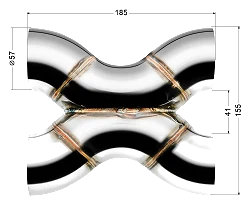 Spawany X-Pipe FMIC.Pro 57mm stal nierdzewna 304