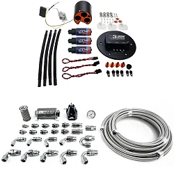 Moduł paliwowy X3 z pompami DW430c i zestawem przewodów PTFE DeatschWerks Ford Mustang 1998-2004