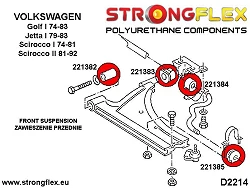 226207A: Zestaw tulei zawieszenia SPORT Volkswagen VW Golf 1