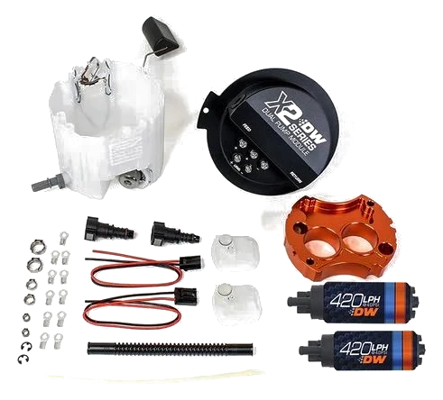 DeatschWerks X2 Series Fuel Pump Module with 2 DW420S for Chevrolet Camaro LS 3.7 V6/SS LS3 6.2 2010-2015