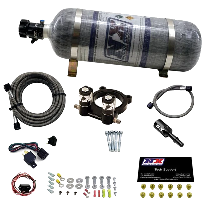 Nitrous Plate System with 12Lb Carbon Bottle for Ford 4-cyl Ecoboost 2.3L Nitrous Express NX 20954-10