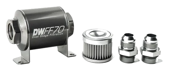 DeatschWerks In-Line Fuel Filter Kit -10AN 10 Micron 70mm