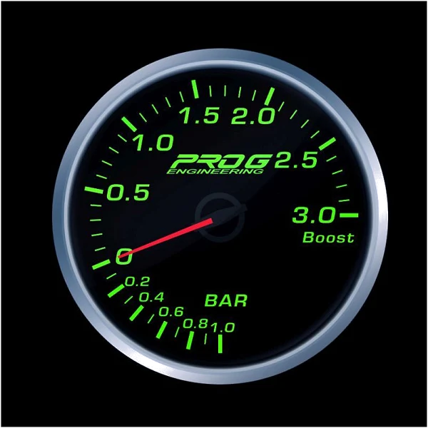 Wskaźnik Pro G Race Series RS, doładowania Boost 3 Bar GREEN 52mm