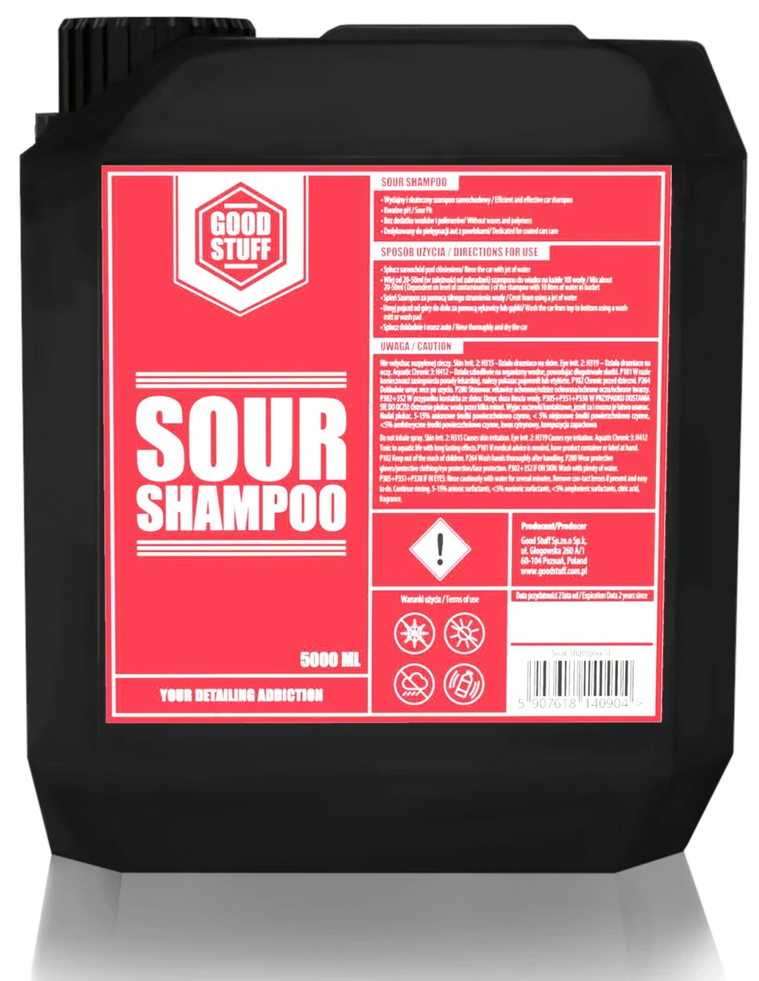 GOOD STUFF Sour Shampoo kwaśne pH bezpieczny dla wosków i powłok 5l 5000ml