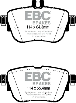DPX2297 Klocki hamulcowe ULTIMAX2 EBC Brakes Mercedes-Benz EClass W213 E200 EClass W213 E200 4Matic EClass W213 E200 TD EClass W213 E220 TD EClass W213 E220 TD 4Matic EClass W213 E250 EClass