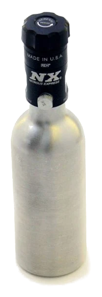 3.5 oz Mini Bottle with Motorcycle Valve 2 Dia. x 7.33 Tall Nitrous Express NX 11020
