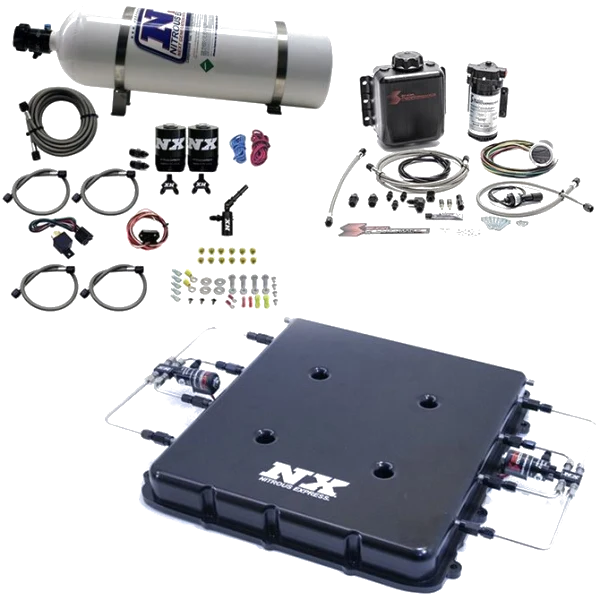 Nitrous and Water Methanol System with Billet LT4 Supercharger Lid 15LB Nitrous Express NX 20939BMF-15
