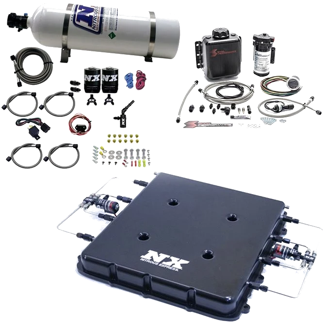 Nitrous and Water Methanol System with Billet LT4 Supercharger Lid 15LB Nitrous Express NX 20939BMF-15
