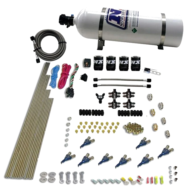 8-Cyl Direct Port Nitrous System EFI Gasoline (200-500Hp) 15LB Nitrous Express NX 80001EFI-15