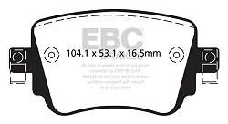 DPX2201 Klocki hamulcowe ULTIMAX2 EBC Brakes Audi A1 8X A1 GB Q3 8U Q3 quattro 8U Seat Alhambra 7N Leon 5F Skoda Octavia 5E Octavia 5E 4x4 Volkswagen Caddy Alltrack Caddy Life Polo AW Sharan