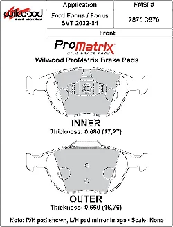 Klocki hamulcowe Wilwood 150-D0970K PM ProMatrix D970 Street Performance Racing Pads .68