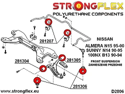 281207B: Tuleja stabilizatora przedniego Nissan 100NX - 281207B_19mm