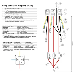 Nuke Performance Wiring Kit for Triple Fuel Pumps 30-Amp Battery Connection