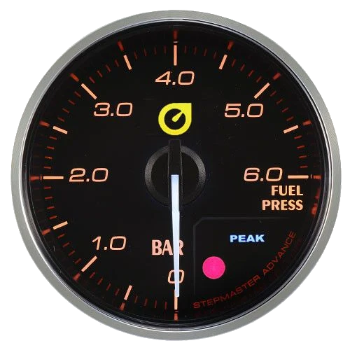 Wskaźnik New Auto Gauge ciśnienie paliwa 60mm bursztynowy