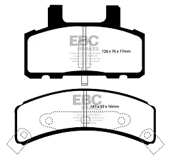 DP41273R Klocki hamulcowe YELLOWSTUFF EBC Brakes Chevrolet Astro Blazer Tahoe 2WD Tahoe 4WD Dodge USA Cadillac Deville Escalade Chevrolet Astro Van 4WD Blazer C10 C20 C1500 C2500 Express Van