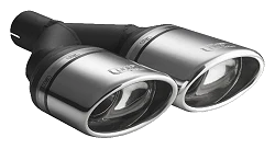 Uniwersalna końcówka tłumika owalna 120×80mm długość 250mm średnica montażowa 50mm - N2-27L/50