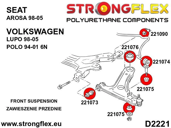 221090A: Tuleja stabilizatora przedniego 18mm SPORT - 221090A_18mm