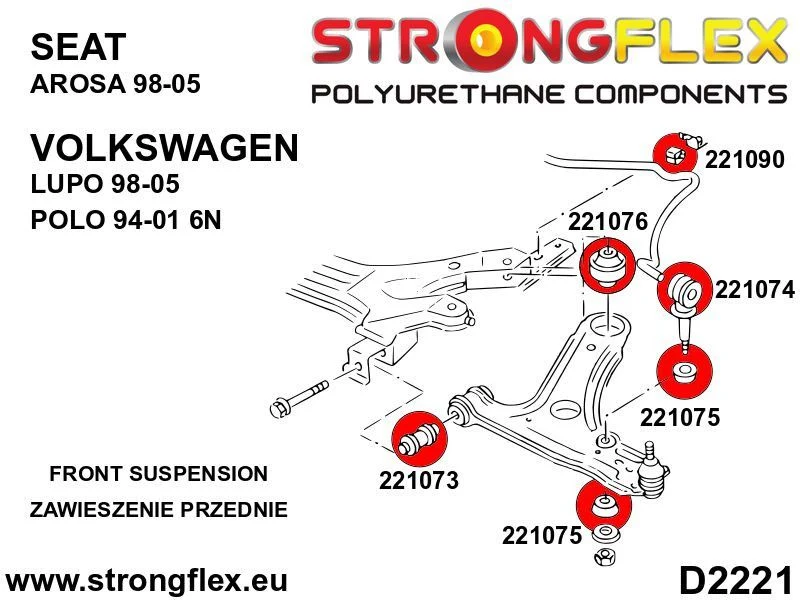 221090A: Tuleja stabilizatora przedniego 18mm SPORT - 221090A_18mm