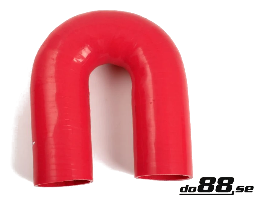 Wąż silikonowy czerwony 180 stopni 3" (76mm)