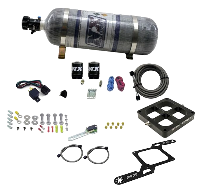 4500 Billet Crossbar Plate System Single Stage 50-300Hp with 12Lb Carbon Bottle Nitrous Express NX 63070-12