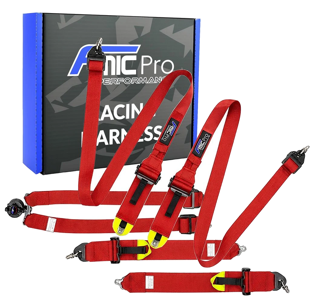 Pasy sportowe pod HANS FMIC.Pro FIA 2031 8853-2016 6-punktowe (2+3)"x 3" Czerwone