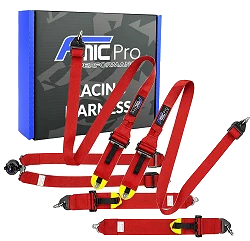 Pasy sportowe pod HANS FMIC.Pro FIA 2031 8853-2016 6-punktowe (2+3)"x 3" Czerwone
