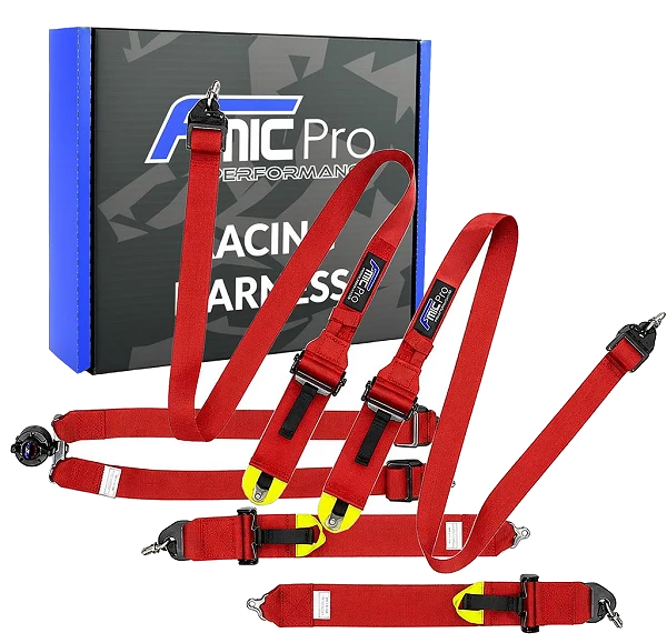 Pasy sportowe pod HANS FMIC.Pro FIA 2031 8853-2016 6-punktowe (2+3)"x 3" Czerwone