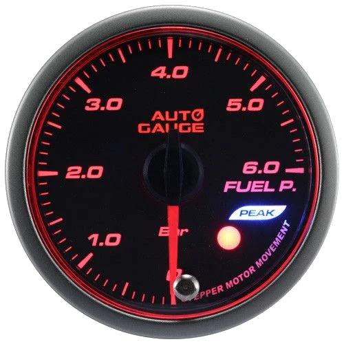 Wskaźnik New Auto Gauge ciśnienie paliwa seria Stepper Motor Peak 60mm bursztynowy