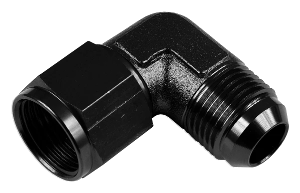 AN4 90' Nypel adapter żeńsko-męski JIC Czarny