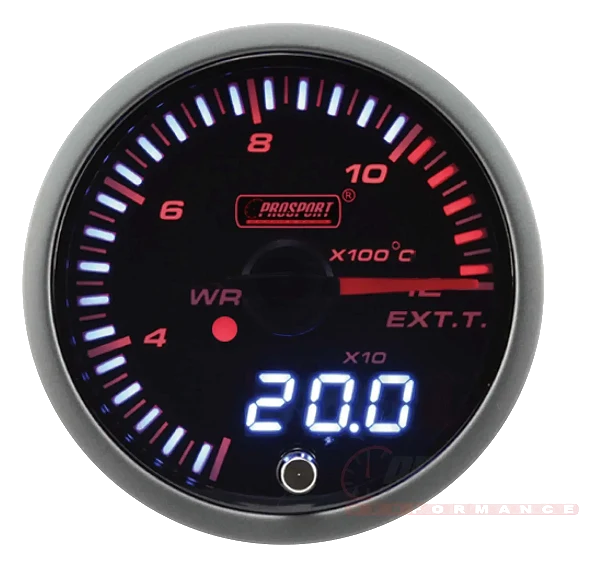 Prosport JDM Series 52mm Exhaust Gas Temp Hauge with Waterproof Sensor