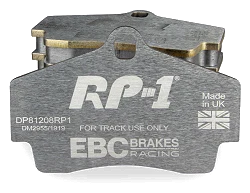 DP81208RP1 Sportowe klocki hamulcowe RP-1 Racing EBC Brakes Porsche Boxster 986 Boxster 987 Cayman 987 Porsche 911 996 911 997 Boxster Boxster S Cayman 911 996 Carrera 911 996 Carrera 4 911