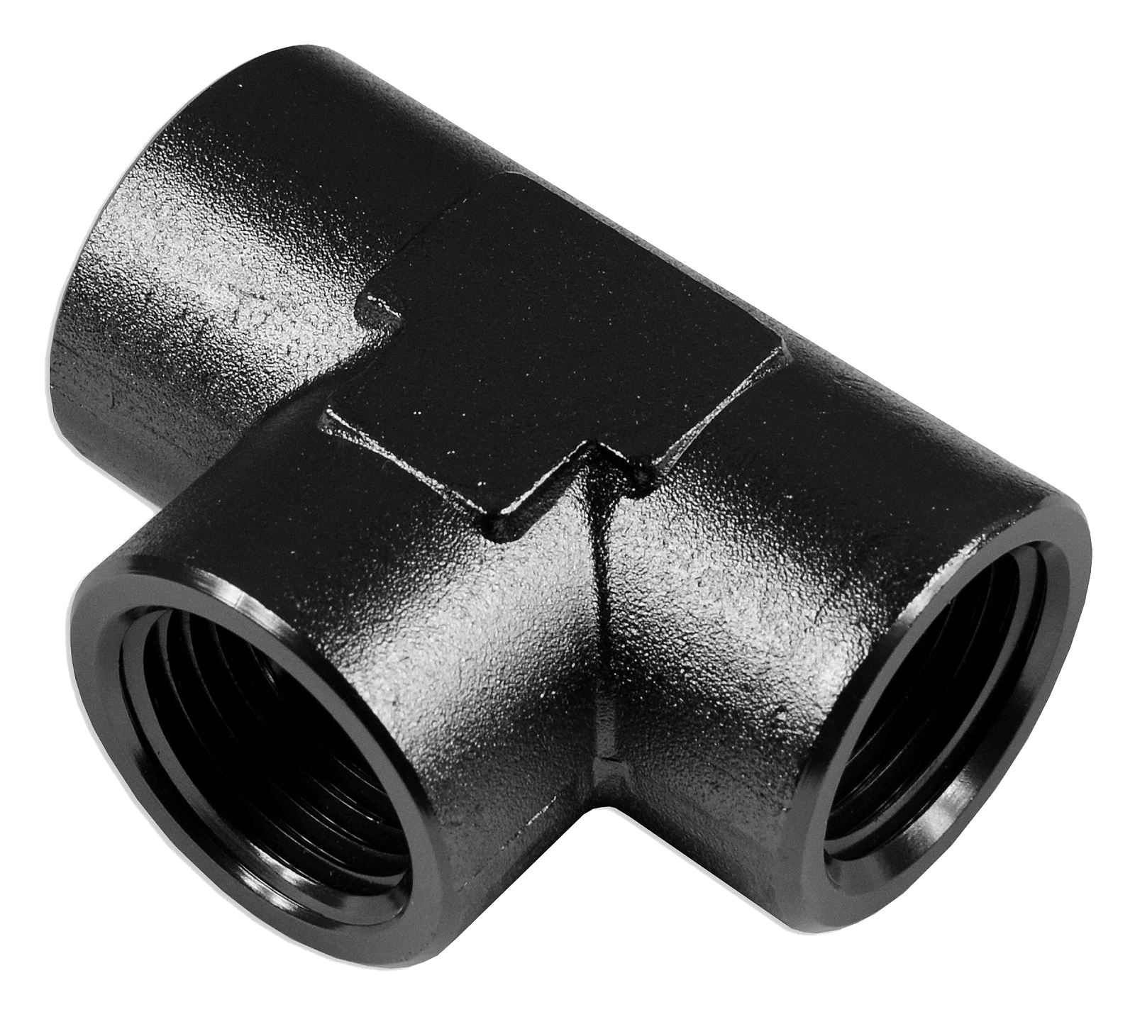Trójnik żeński/żeński/żeński 1/2 NPT Czarny