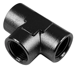 Trójnik żeński/żeński/żeński 1/2 NPT Czarny