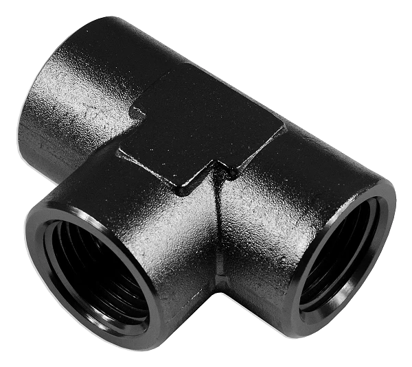 Trójnik żeński/żeński/żeński 1/2 NPT Czarny