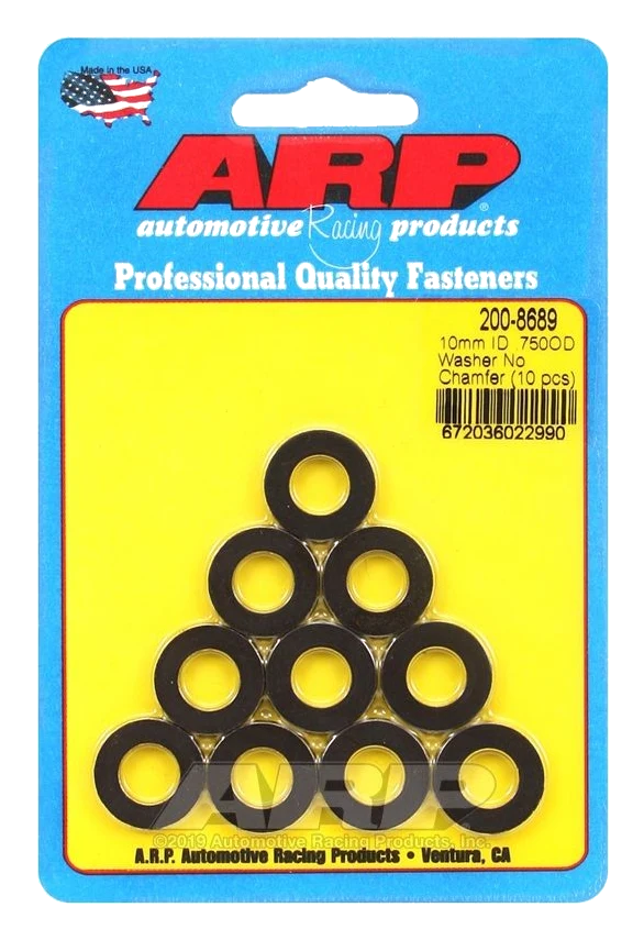 ARP Chamfer Black Washers M10ID 3/4" OD