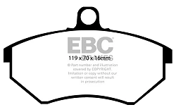 DP2841 Klocki hamulcowe GREENSTUFF EBC Brakes Seat Cordoba Ibiza 6K Toledo Volkswagen Corrado Golf Mk3 Golf Cabriolet Mk3 Jetta Mk2 Passat B3 G60 Passat B3 Scirocco Mk1 Vento Volkswagen Cabr