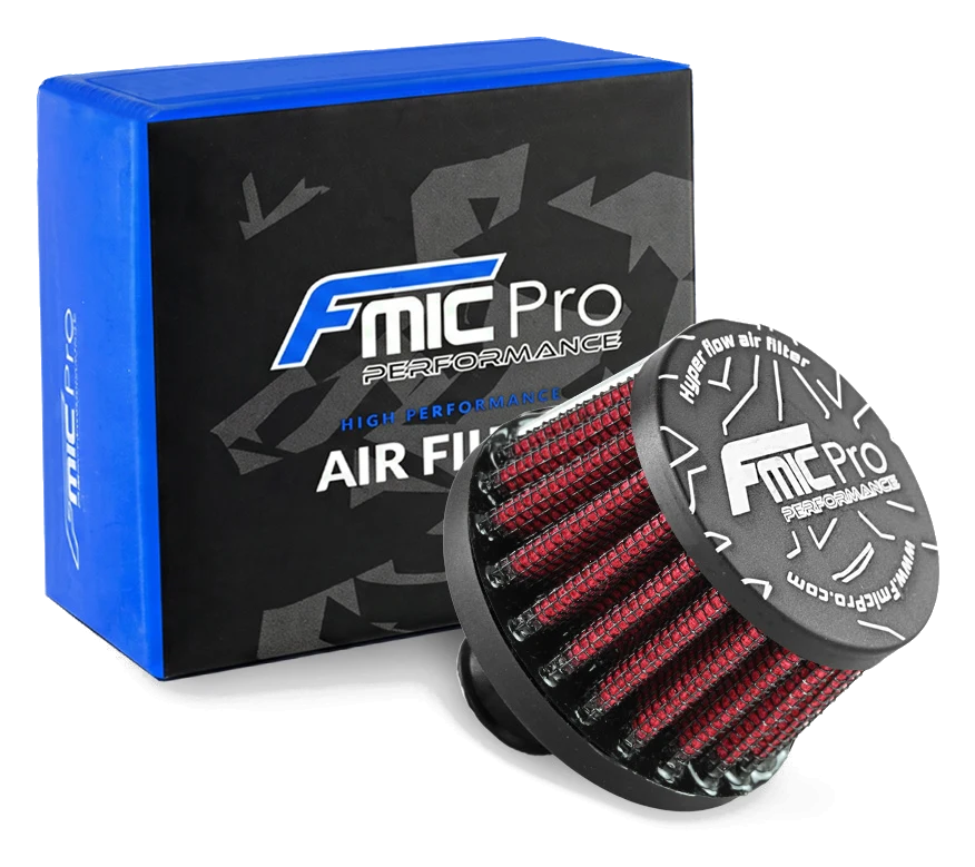 Stożkowy filtr odmy FMIC.Pro średnica montażowa 12mm czerwony