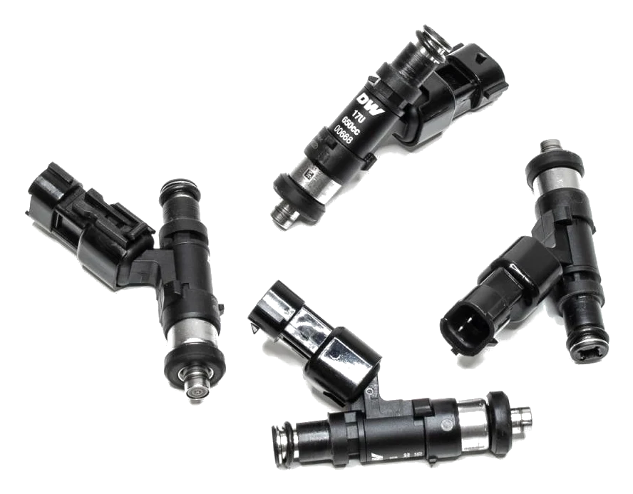 DeatschWerks zestaw 4 wtryskiwaczy paliwa 650cc/min, Subaru Impreza WRX 02-14, Legacy GT 07-12, STI 07-15 (Top Feed)
