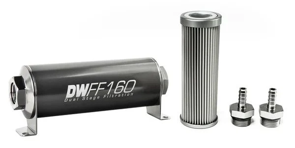 Deatschwerks In-Line Fuel Filter Kit 5/16IN 10 Micron 160mm