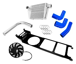 Dedykowany zestaw montażowy intercoolera Nissan Patrol Top Mount  - 3.0D M57 Niebieski