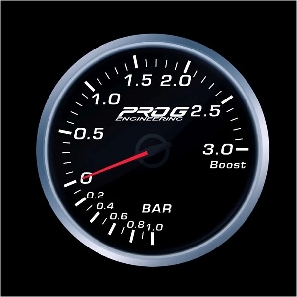 Wskaźnik Pro G Race Series 2 RS, doładowania Boost 3 Bar WHITE 52mm
