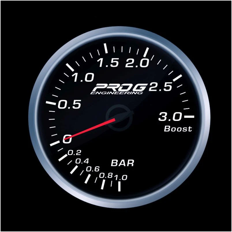 Wskaźnik Pro G Race Series 2 RS, doładowania Boost 3 Bar WHITE 52mm