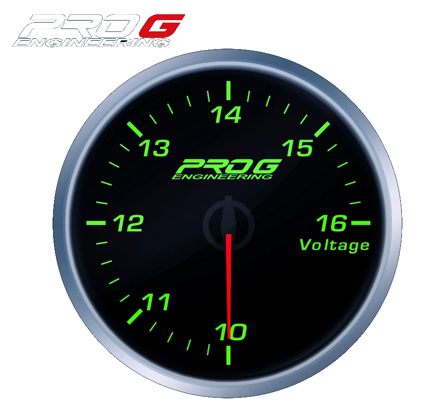 Wskaźnik Pro G Race Series RS, Woltomierz GREEN 52mm