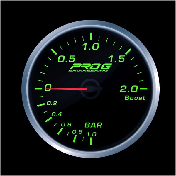 Wskaźnik Pro G Race Series RS, doładowania Boost 2 Bar GREEN 52mm