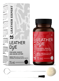 Leather Expert Leather Dye farba do zamszu nubuku aniliny - Red czerwony 75ml
