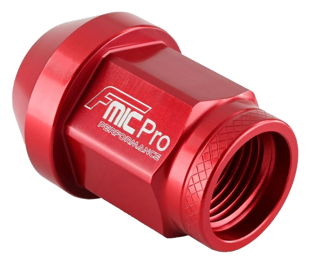 Kuta nakrętka aluminiowa do kół FMIC.Pro M14x1.25 Czerwona 1 szt.  stożkowa przelotowa 7075-T6