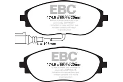 DP42127R Klocki hamulcowe YELLOWSTUFF EBC Brakes Audi A3 Q3 S3 SQ2 TT TTS Cupra Ateca Formentor Leon Seat Alhambra Leon Tarraco Skoda Kodiaq Octavia Superb VW Arteon CC Golf Passat Sharan Ti